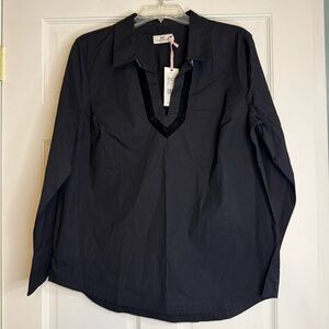 Vineyard Vines Women’s Velvet Trim Popover Top